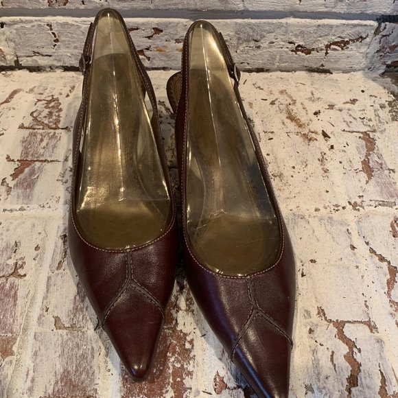 Anne Klein Like New Brown Slingbacks - Picture 2 of 8